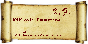 Károli Fausztina névjegykártya